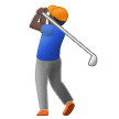 🏌🏿‍♂️ Man Golfing: Dark Skin Tone, Emoji by Samsung