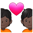 💑🏿 Couple with Heart: Dark Skin Tone, Emoji by Samsung