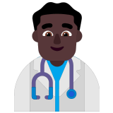 👨🏿‍⚕️ Arzt: Dunkle Hautfarbe Emoji von Microsoft