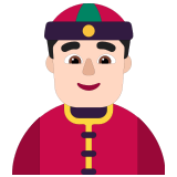 👲🏻 Mann Mit Chinesischem Hut: Helle Hautfarbe Emoji von Microsoft