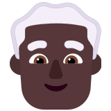 👨🏿‍🦳 Mann: Dunkle Hautfarbe, Weißes Haar Emoji von Microsoft