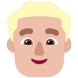 👱🏼‍♂️ Homme Blond : Peau Moyennement Claire Emoji par Microsoft