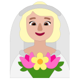 👰🏼‍♀️ Woman with Veil: Medium-Light Skin Tone, Emoji by Microsoft