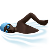 🏊🏿‍♂️ Man Swimming: Dark Skin Tone, Emoji by Apple