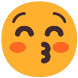 😚 Visage Faisant Un Bisou Avec Les Yeux Fermés Emoji par Microsoft