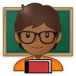 🧑🏾‍🏫 Lehrer(in): Mitteldunkle Hautfarbe Emoji von Samsung
