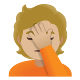 🤦🏼 Sich An Den Kopf Fassende Person: Mittelhelle Hautfarbe Emoji von Google