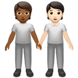 🧑🏾‍🤝‍🧑🏻 People Holding Hands: Medium-Dark Skin Tone, Light Skin Tone, Emoji by Apple