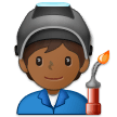 🧑🏾‍🏭 Fabrikarbeiter(in): Mitteldunkle Hautfarbe Emoji von Samsung