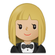 🤵🏼‍♀️ Woman in Tuxedo: Medium-Light Skin Tone, Emoji by Samsung