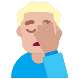 🤦🏼‍♂️ Sich An Den Kopf Fassender Mann: Mittelhelle Hautfarbe Emoji von Microsoft