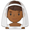 👰🏾‍♂️ Man with Veil: Medium-Dark Skin Tone, Emoji by Samsung