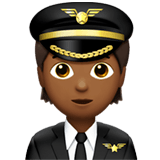 🧑🏾‍✈️ Pilot: Medium-Dark Skin Tone, Emoji by Apple
