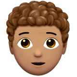 🧑🏽‍🦱 Person: Medium Skin Tone, Curly Hair, Emoji by Apple