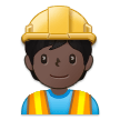 👷🏿 Bauarbeiter(in): Dunkle Hautfarbe Emoji von Samsung