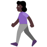 🚶🏿‍♀️ Woman Walking: Dark Skin Tone, Emoji by Microsoft