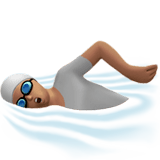 🏊🏽 Schwimmer(in): Mittlere Hautfarbe Emoji von Apple