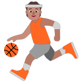⛹🏽 Баскетболист: Средний Тон Кожи, смайлик от Microsoft