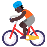 🚴🏿 Велосипедист: Очень Темный Тон Кожи, смайлик от Microsoft