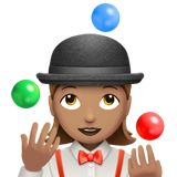 🤹🏽‍♀️ Woman Juggling: Medium Skin Tone, Emoji by Apple