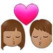 👩🏽‍❤️‍💋‍👨🏽 Kiss: Woman, Man, Medium Skin Tone, Emoji by Samsung