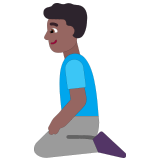 🧎🏾‍♂️ Man Kneeling: Medium-Dark Skin Tone, Emoji by Microsoft