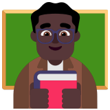👨🏿‍🏫 Man Teacher: Dark Skin Tone, Emoji by Microsoft