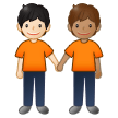 🧑🏻‍🤝‍🧑🏽 Deux Personnes Se Tenant La Main : Peau Claire Et Peau Légèrement Mate Emoji par Samsung