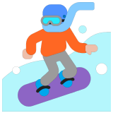 🏂🏼 Сноубордист: Светлый Тон Кожи, смайлик от Microsoft