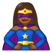 🦸🏾‍♀️ Woman Superhero: Medium-Dark Skin Tone, Emoji by Samsung