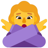 🙅‍♀️ Woman Gesturing No, Emoji by Microsoft