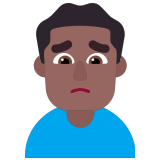 🙍🏾‍♂️ Missmutiger Mann: Mitteldunkle Hautfarbe Emoji von Microsoft