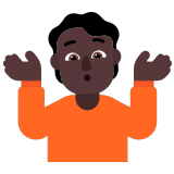 🤷🏿 Person Shrugging: Dark Skin Tone, Emoji by Microsoft