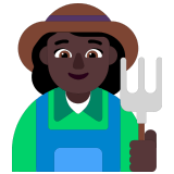 👩🏿‍🌾 Woman Farmer: Dark Skin Tone, Emoji by Microsoft