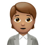 🧑🏽‍💼 Büroangestellte(r): Mittlere Hautfarbe Emoji von Apple