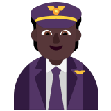 🧑🏿‍✈️ Pilote : Peau Foncée Emoji par Microsoft