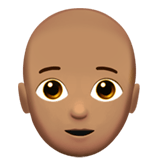 🧑🏽‍🦲 Person: Medium Skin Tone, Bald, Emoji by Apple