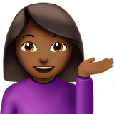 💁🏾‍♀️ Woman Tipping Hand: Medium-Dark Skin Tone, Emoji by Apple