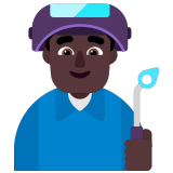 👨🏿‍🏭 Fabrikarbeiter: Dunkle Hautfarbe Emoji von Microsoft
