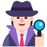 🕵🏻 Detektiv(in): Helle Hautfarbe Emoji von Microsoft