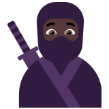 🥷🏿 Ninja: Dunkle Hautfarbe Emoji von Microsoft