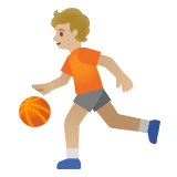 ⛹🏼 Баскетболист: Светлый Тон Кожи, смайлик от Google