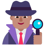 🕵🏽‍♂️ Detektiv: Mittlere Hautfarbe Emoji von Microsoft