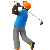 🏌🏿‍♂️ Golfer: Dunkle Hautfarbe Emoji von Apple