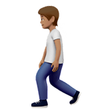 🚶🏽 Person Walking: Medium Skin Tone, Emoji by Apple