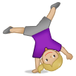 🤸🏼‍♀️ Woman Cartwheeling: Medium-Light Skin Tone, Emoji by Samsung