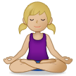 🧘🏼‍♀️ Woman in Lotus Position: Medium-Light Skin Tone, Emoji by Samsung