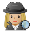 🕵🏼‍♀️ Woman Detective: Medium-Light Skin Tone, Emoji by Samsung