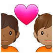🧑🏾‍❤️‍🧑🏽 Couple with Heart: Person, Person, Medium-Dark Skin Tone, Medium Skin Tone, Emoji by Samsung