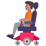 🧑🏽‍🦼 Person in Motorisiertem Rollstuhl: Mittlere Hautfarbe Emoji von Microsoft